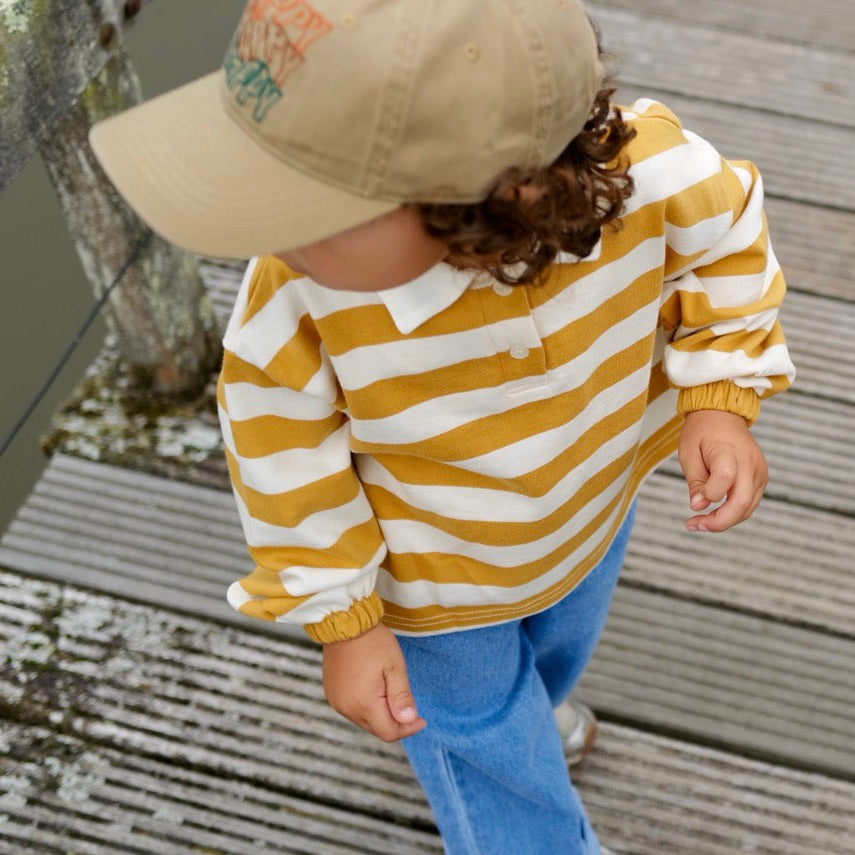 Mustard Stripe Collar Tee