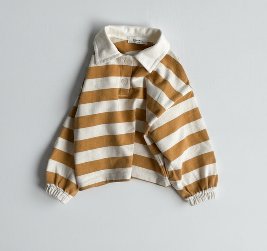 Mustard Stripe Collar Tee