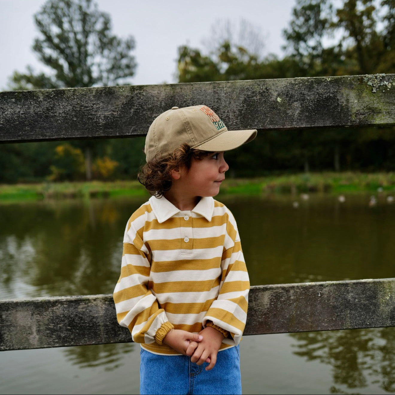 Mustard Stripe Collar Tee