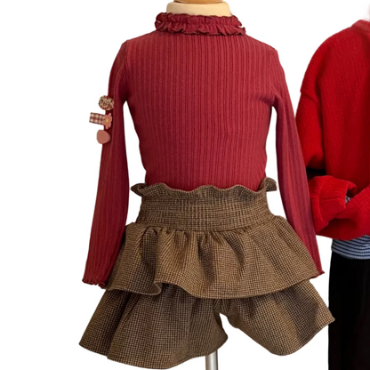 Checkered tiered pants