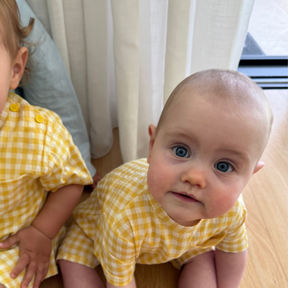 Yellow vichy bodysuit