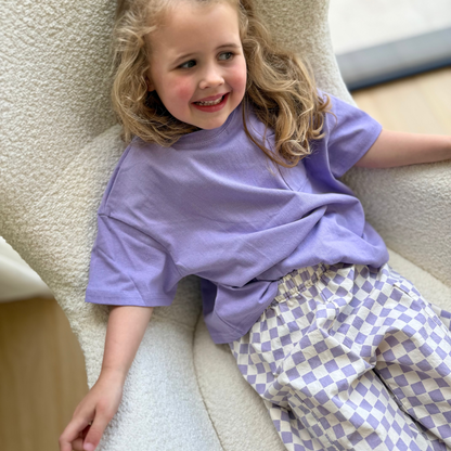 Lilac checkered pants