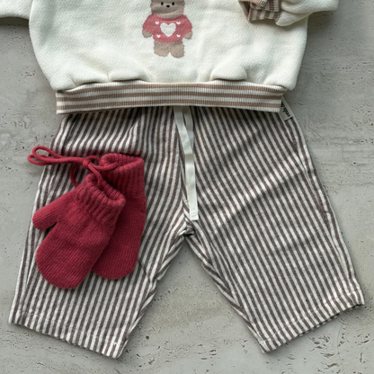 Brown Striped Chino pants