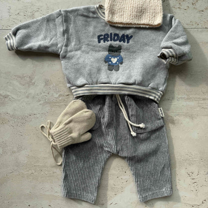 Ribbed grey pants - bebe