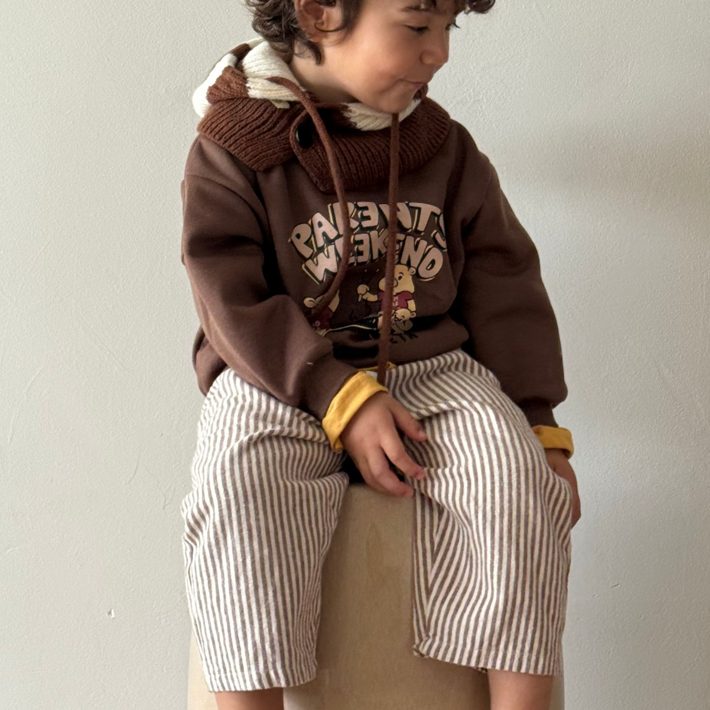 Brown Striped Chino pants