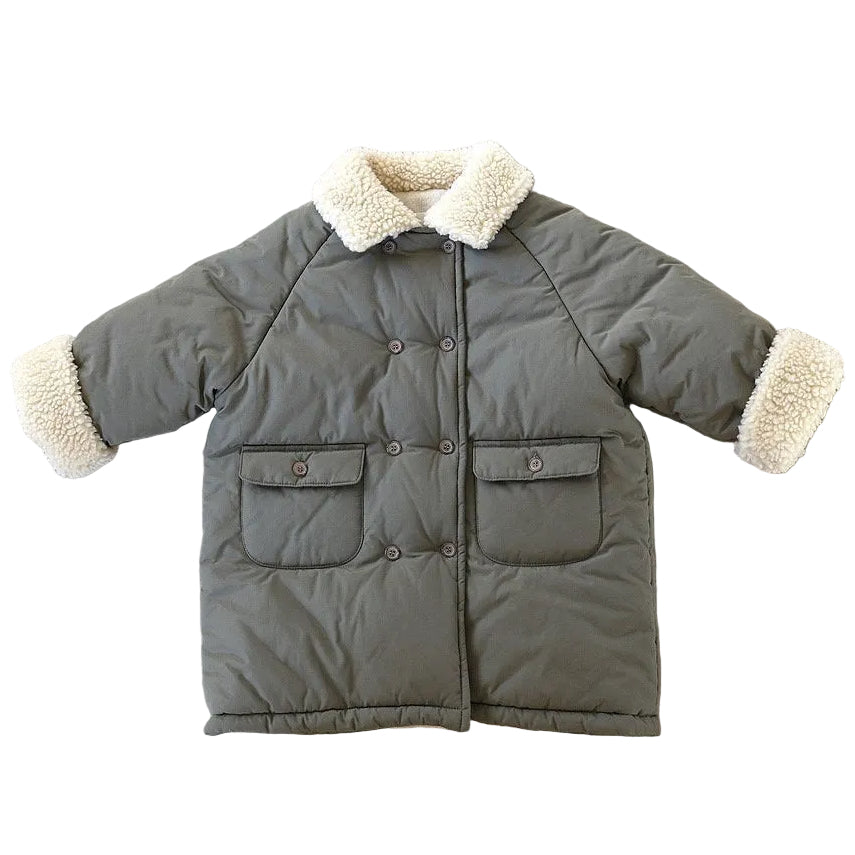 Khaki long winter jacket
