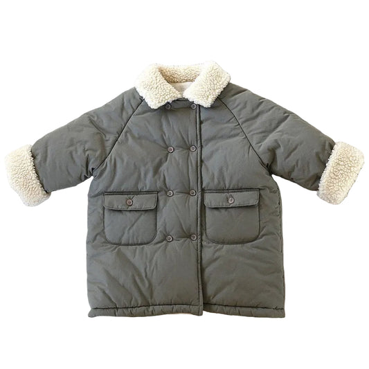 Khaki long winter jacket
