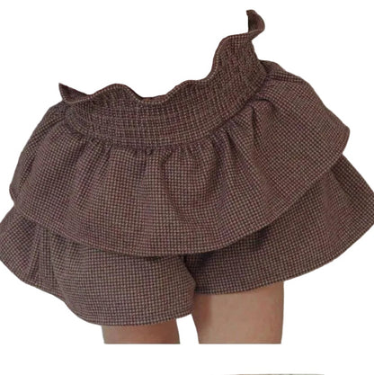 Checkered tiered pants