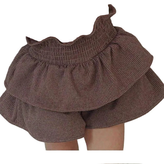 Checkered tiered pants